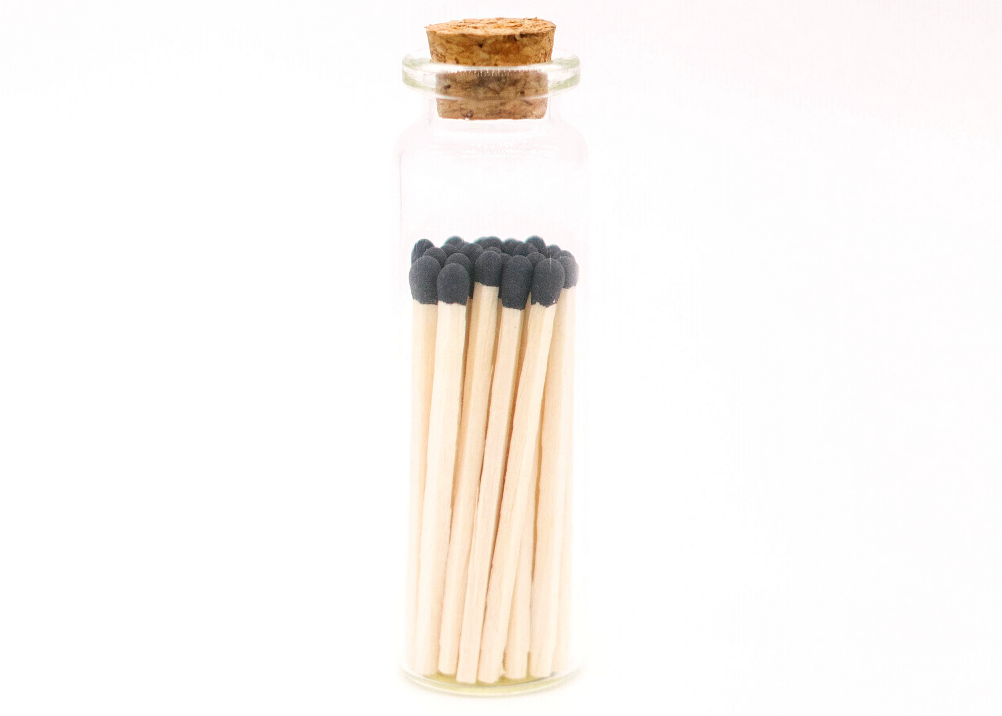 1.85in Black Tip Decorative Matches In Jar with striker